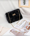 BLACK FUR PURSE😍