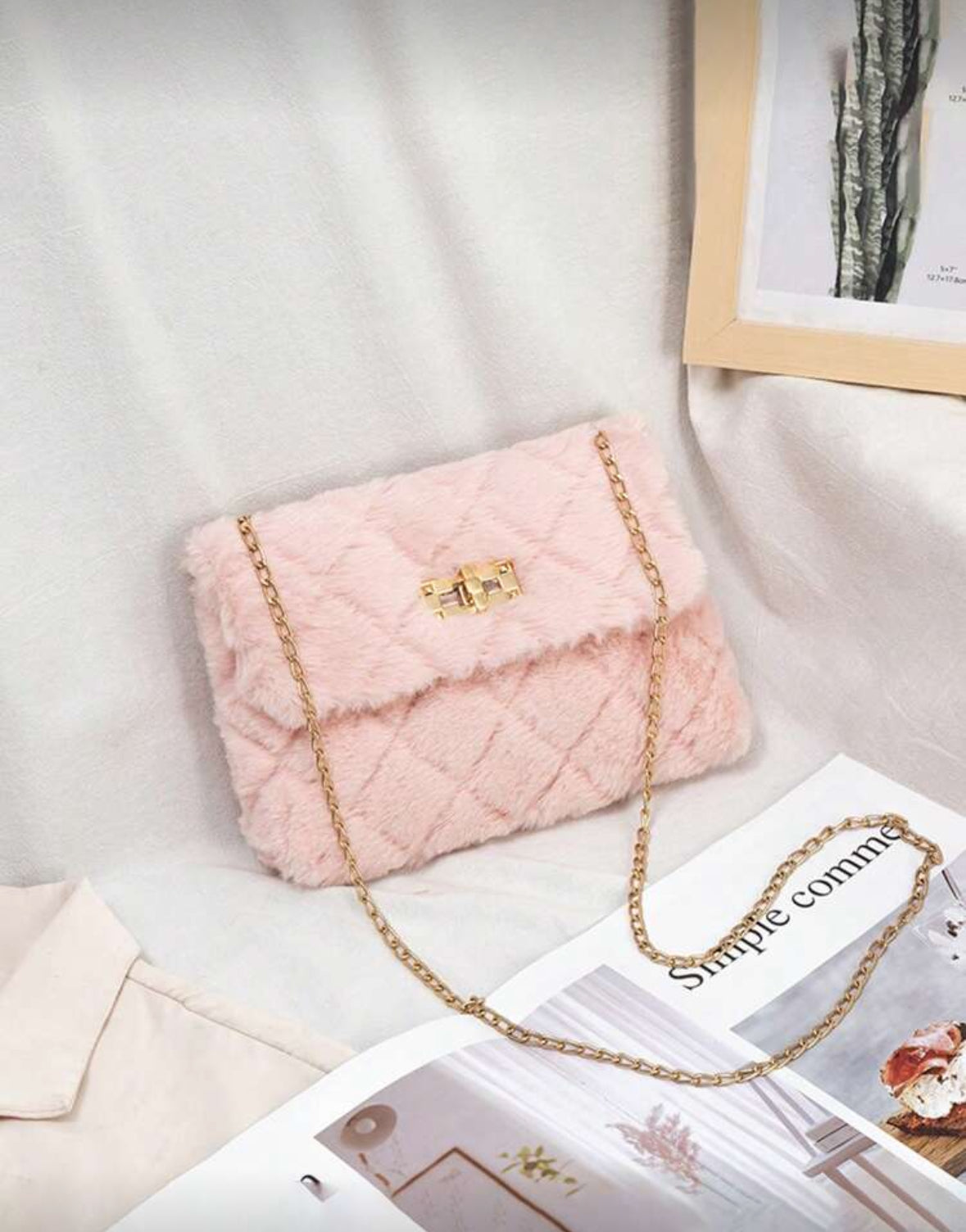 PINK FUR PURSE😍